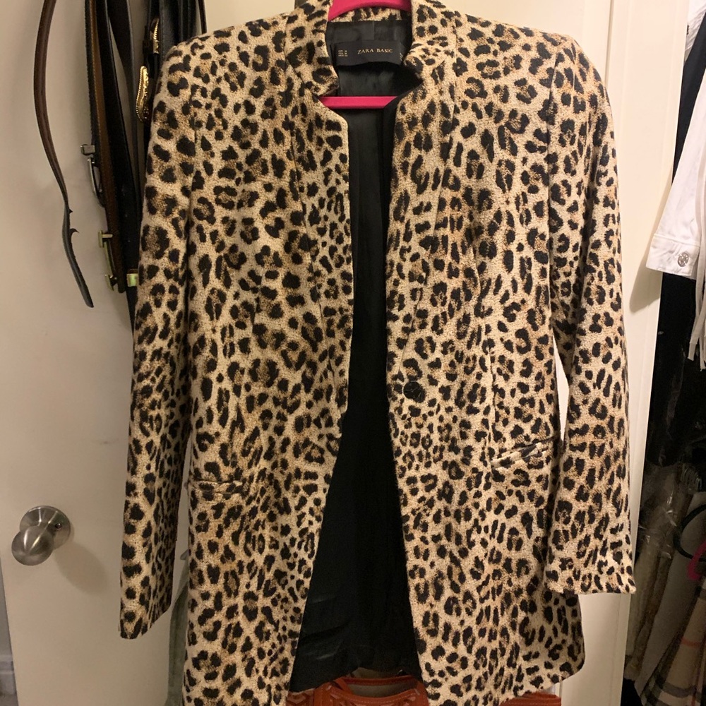 ZARA WORN ONCE LEOPARD MID THICK COAT